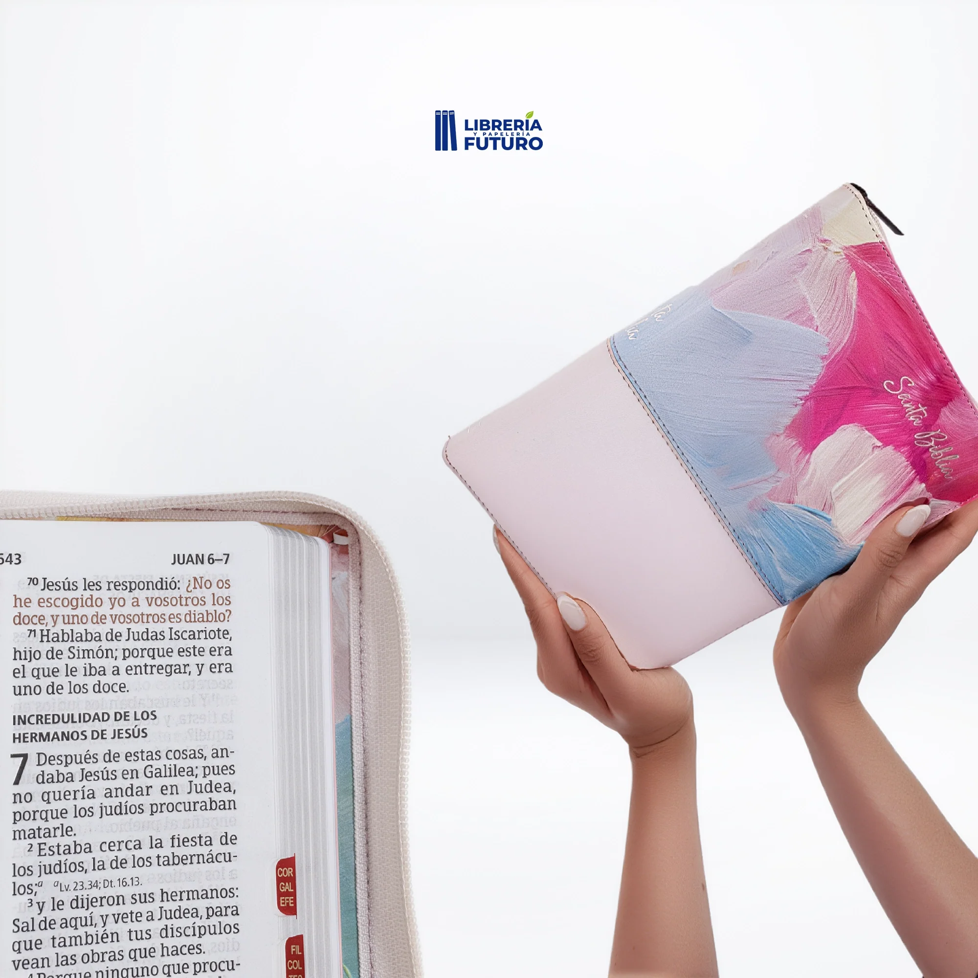 Biblia mediana rosa artística - Image 3