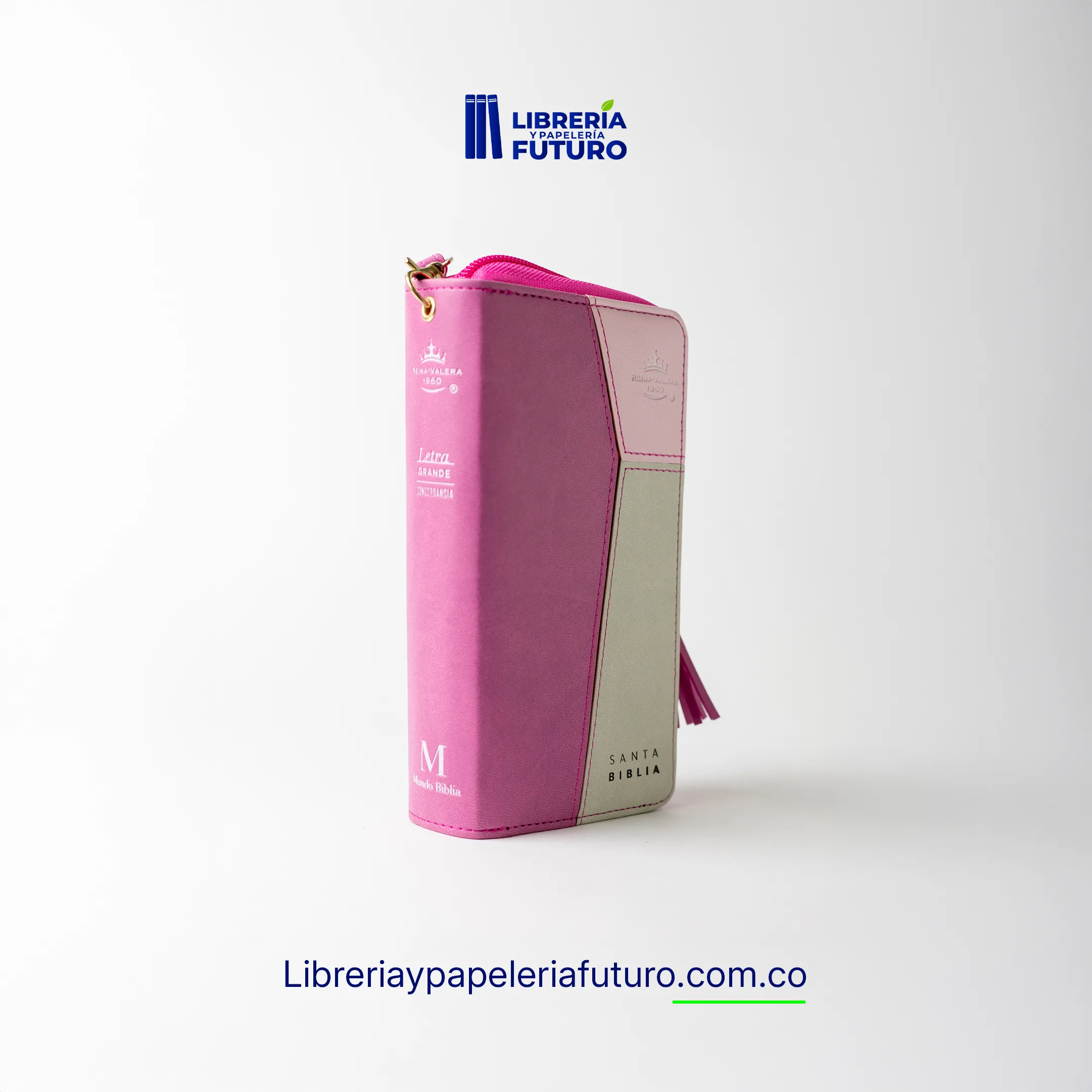 Biblia rosa/fucsia tipo chequera - Image 2